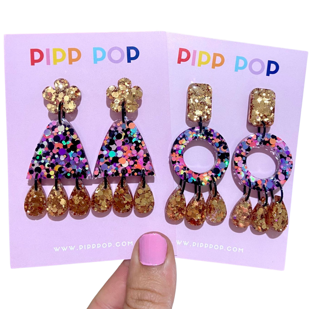 Aria Glitter Dangles - Spooky - 2 Styles available-Pipp Pop