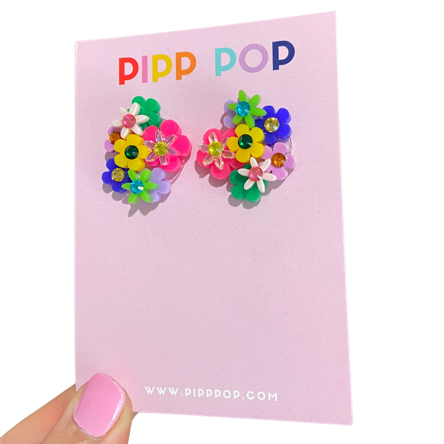 Flower Bouquet Studs - 8 Colours Available-Pipp Pop