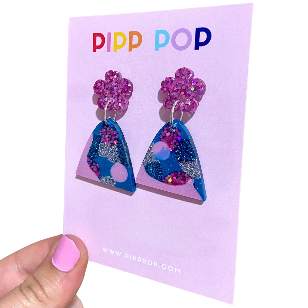 Evie Glitter Dangles - Blue + Lilac - 3 styles available-Pipp Pop