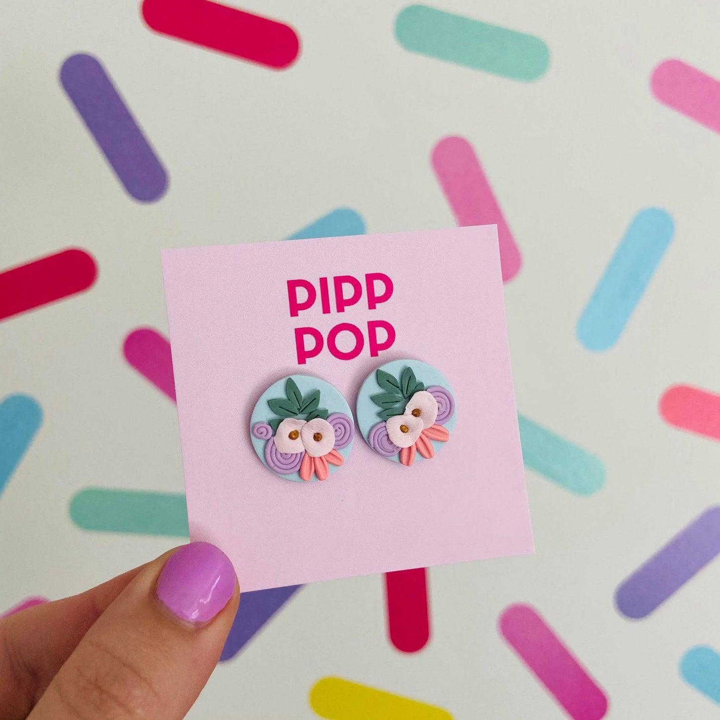 Pip's Poppies Studs-Pipp Pop