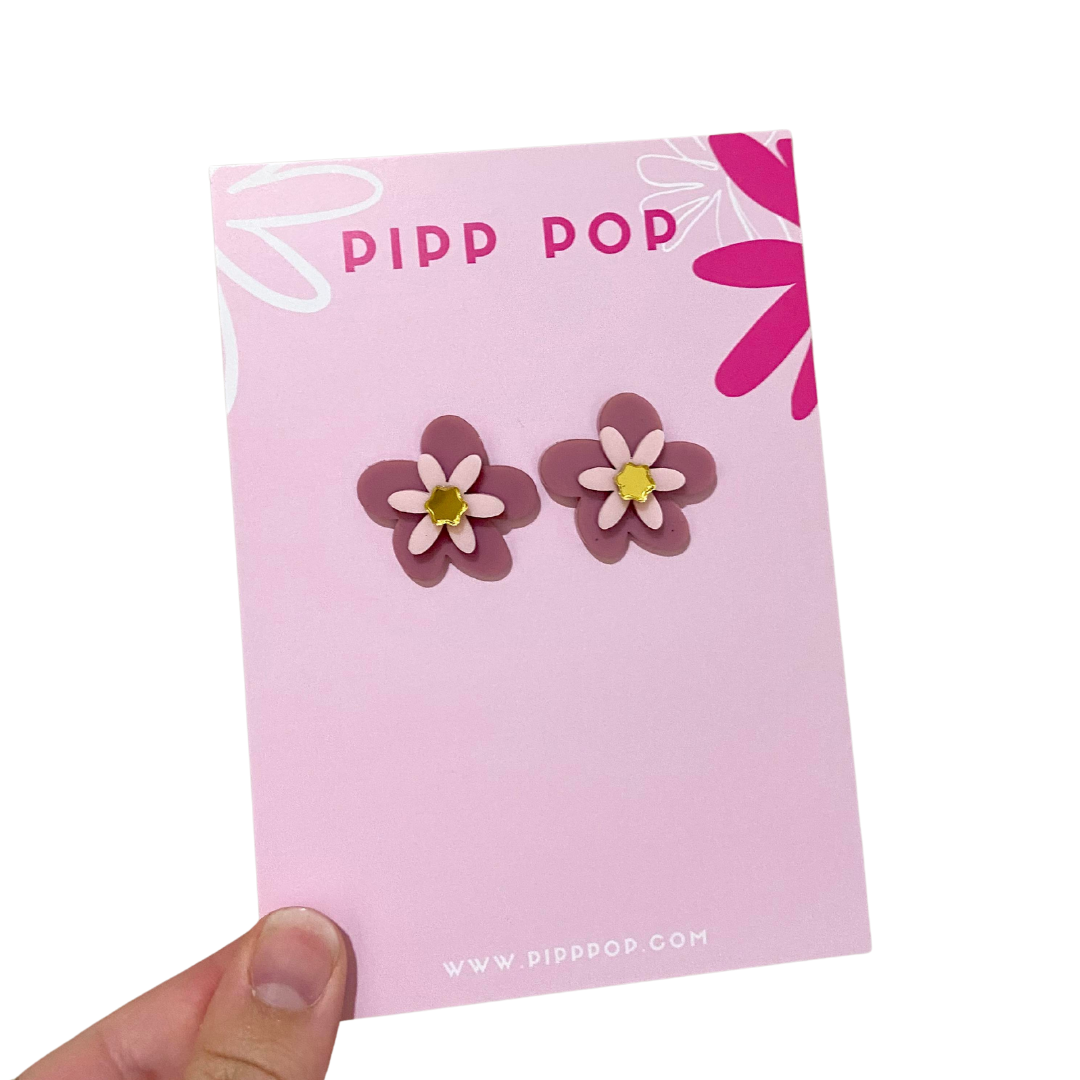 Jessie Flower Studs - 10 Colours Available-Pipp Pop