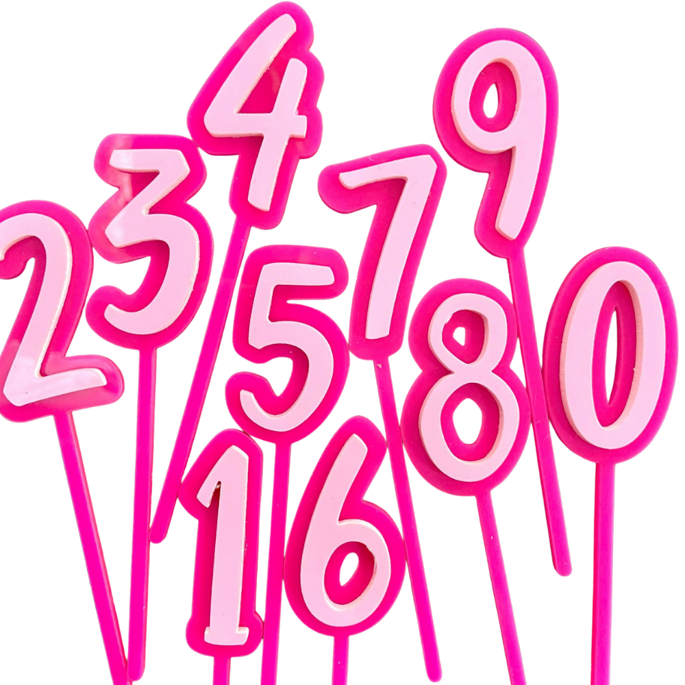 Number Cake Topper - Fuchsia-Pipp Pop