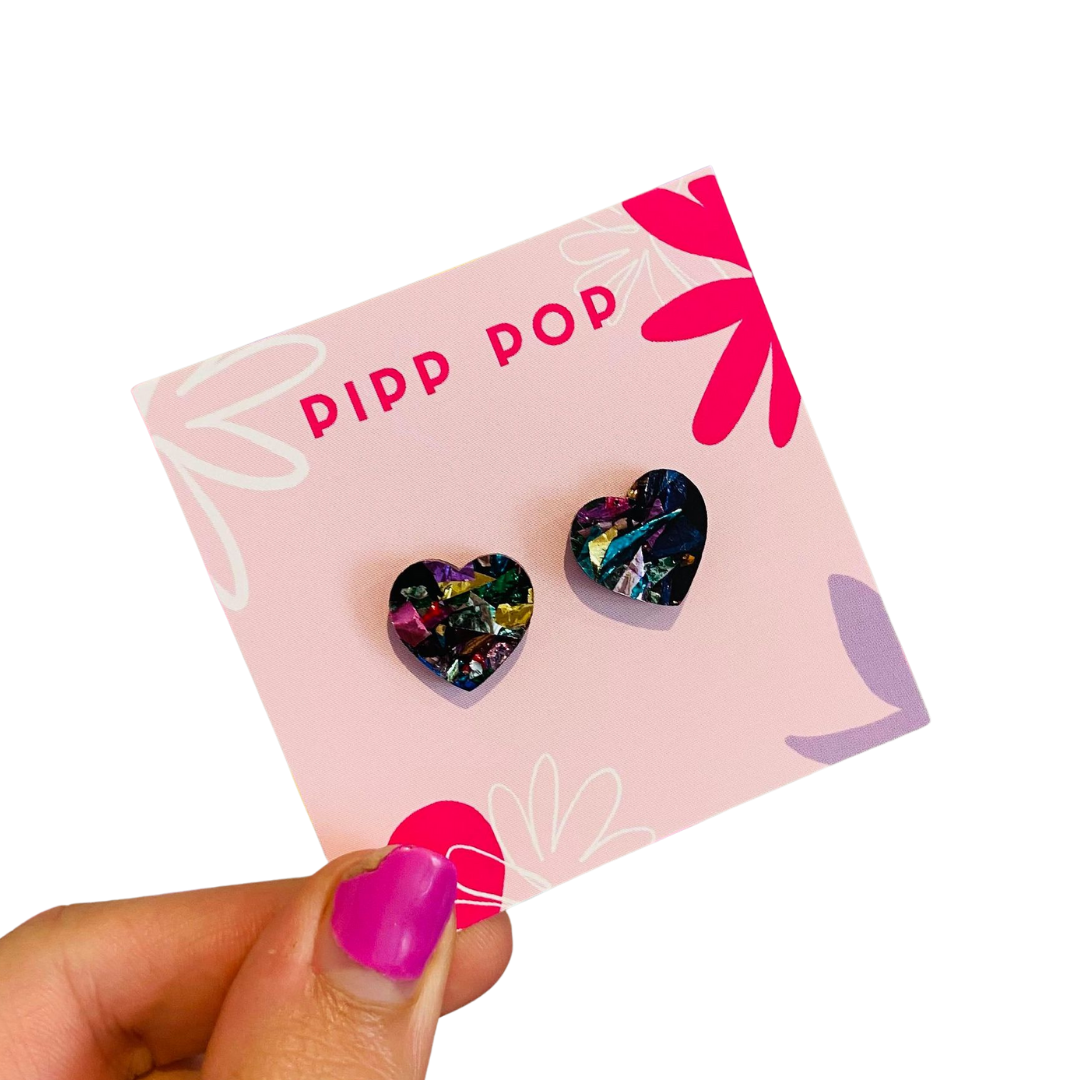 Big Love Heart Studs - Select Colour-Pipp Pop