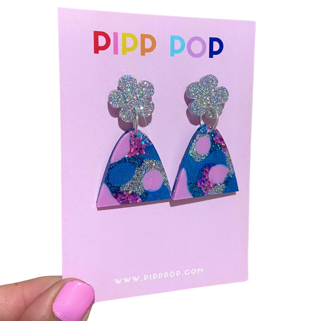 Evie Glitter Dangles - Blue + Lilac - 3 styles available-Pipp Pop