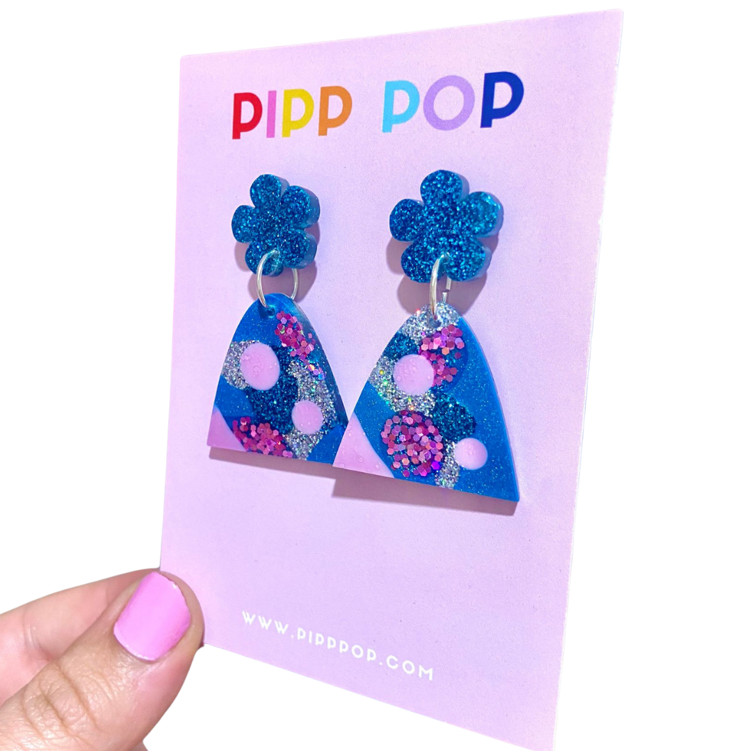 Evie Glitter Dangles - Blue + Lilac - 3 styles available-Pipp Pop