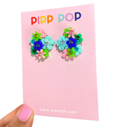 Flower Bouquet Studs - 8 Colours Available-Pipp Pop