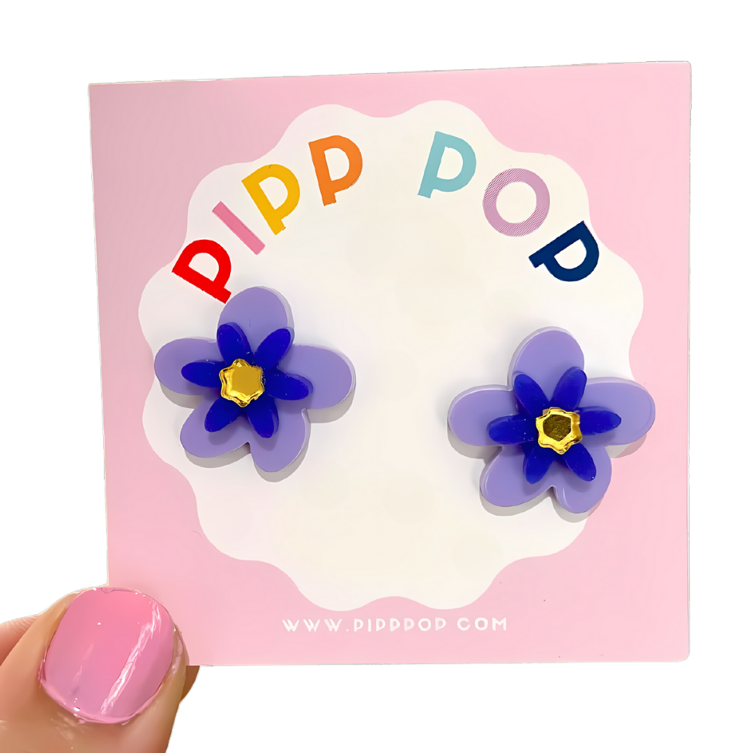 Mini Jessie Flower Studs - 10 Colours Available-Pipp Pop