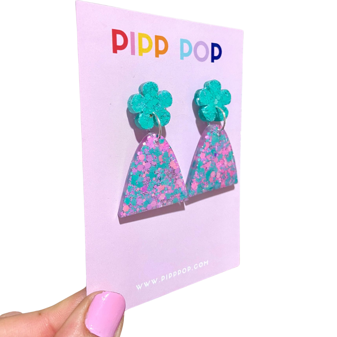 Evie Glitter Dangles -Mint To Be - 2 styles available-Pipp Pop
