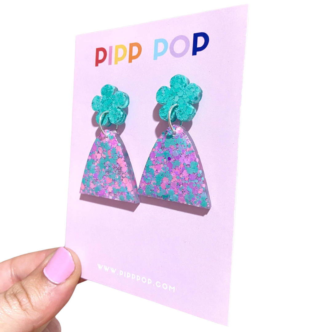 Evie Glitter Dangles -Mint To Be - 2 styles available-Pipp Pop
