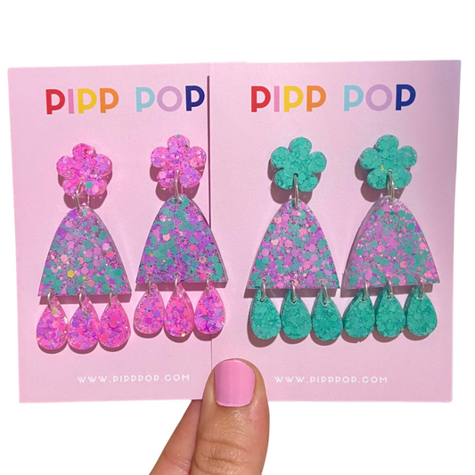Suzie Glitter Dangles - Mint To Be - 2 styles available-Pipp Pop