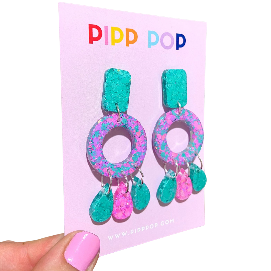 Aria Glitter Dangles - Mint To Be - 3 Styles available-Pipp Pop