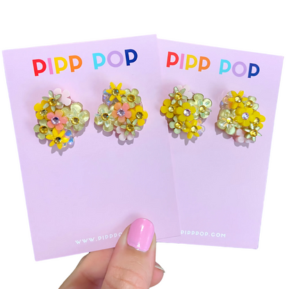 Flower Bouquet Studs - 8 Colours Available-Pipp Pop