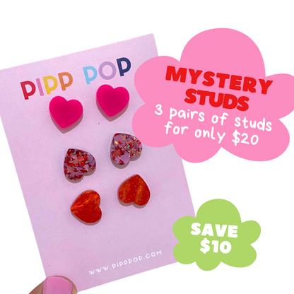 Mystery Heart Stud Bundle-Pipp Pop