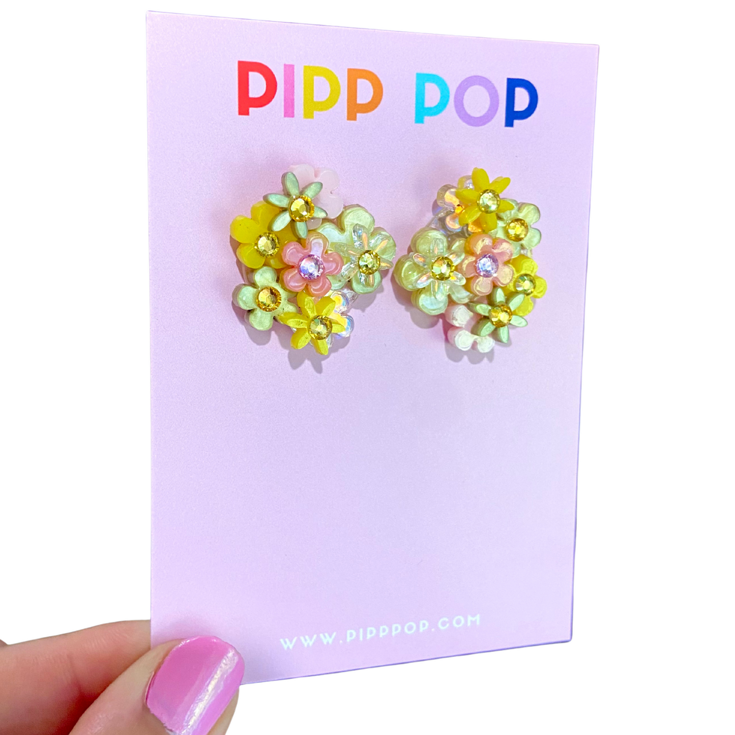 Flower Bouquet Studs - 8 Colours Available-Pipp Pop