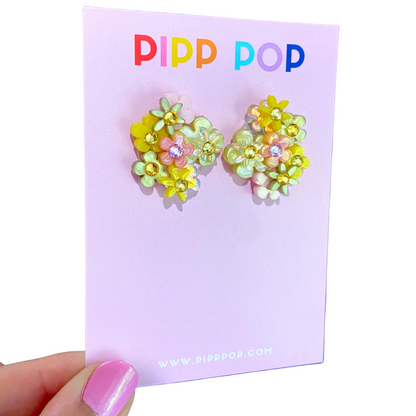 Flower Bouquet Studs - 8 Colours Available-Pipp Pop