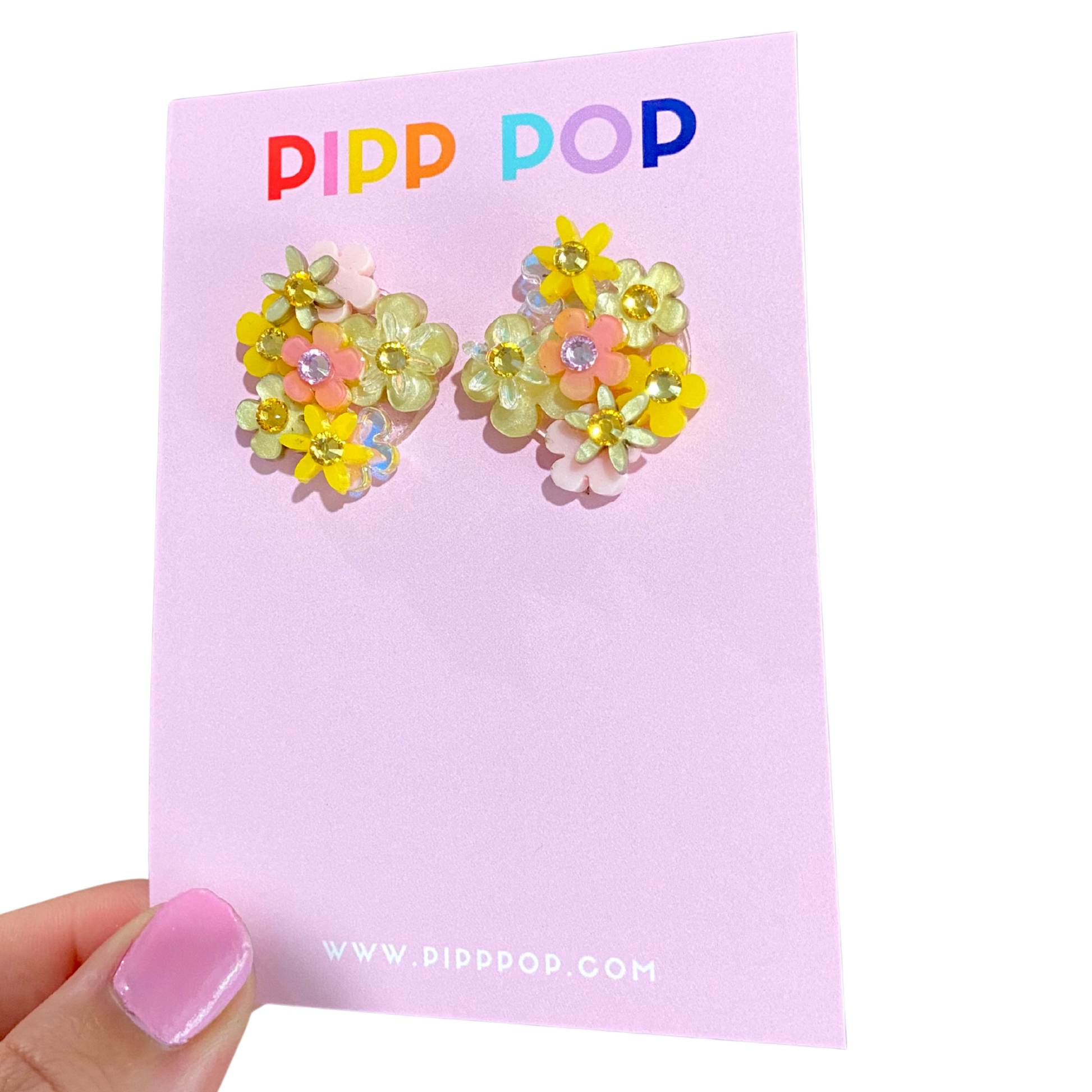 Flower Bouquet Studs - 8 Colours Available-Pipp Pop