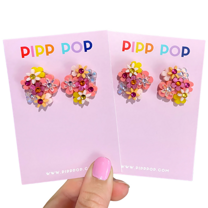 Flower Bouquet Studs - 8 Colours Available-Pipp Pop