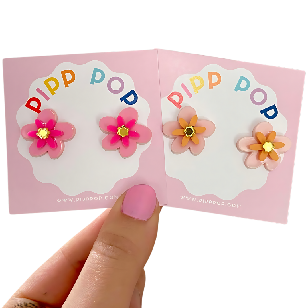 Mini Jessie Flower Studs - 10 Colours Available-Pipp Pop