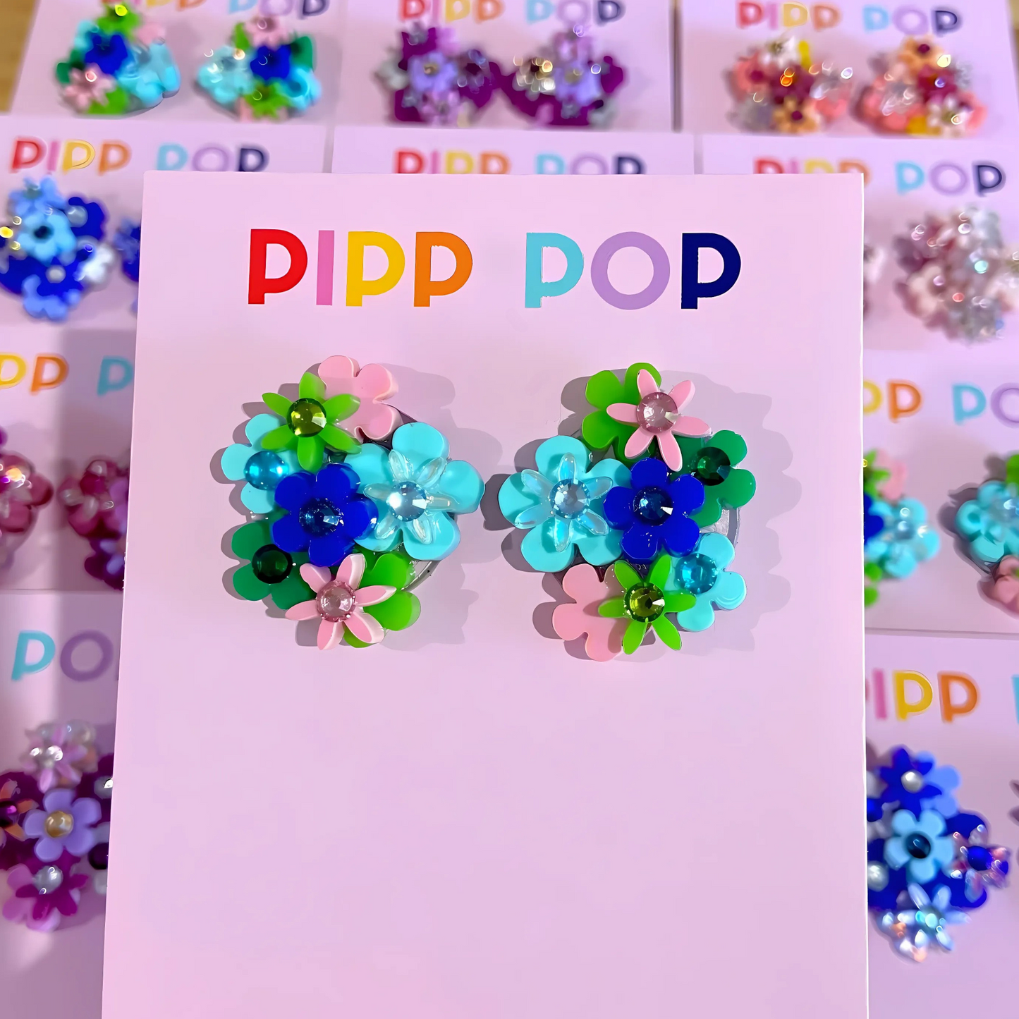Flower Bouquet Studs - 8 Colours Available-Pipp Pop
