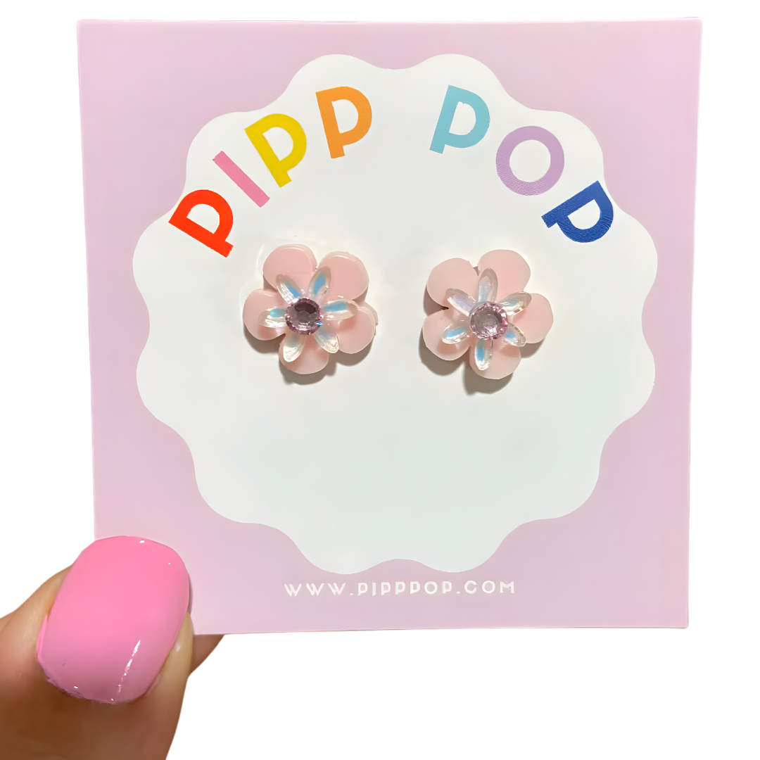 Ellie Flower Studs - 8 Colours Available-Pipp Pop