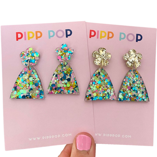 Evie Glitter Dangles - Party Pop - 2 styles available-Pipp Pop