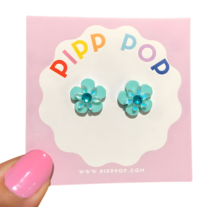 Ellie Flower Studs - 8 Colours Available-Pipp Pop