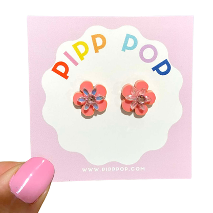 Ellie Flower Studs - 8 Colours Available-Pipp Pop