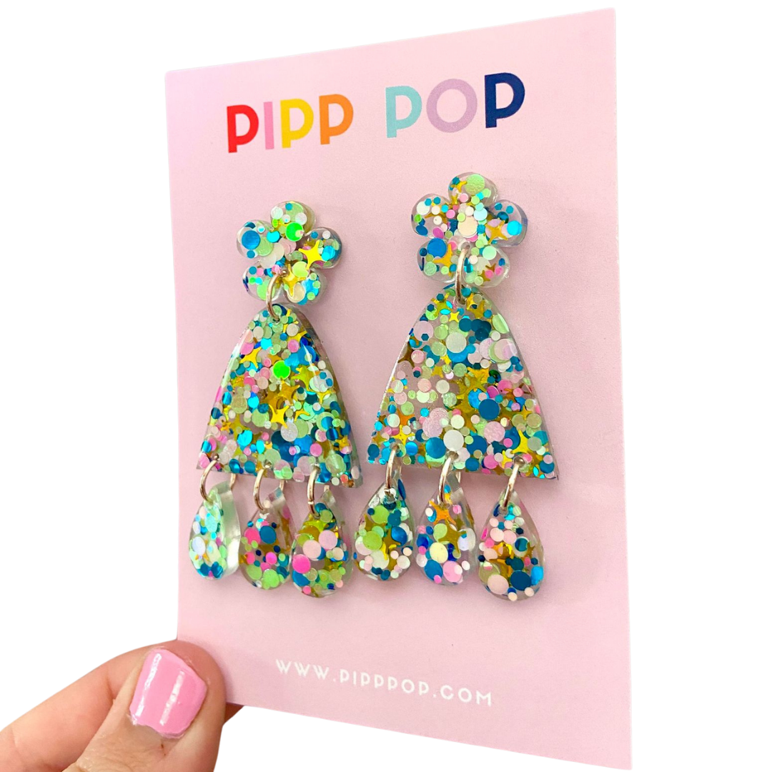 Suzie Glitter Dangles - Party Pop - 3 styles available-Pipp Pop