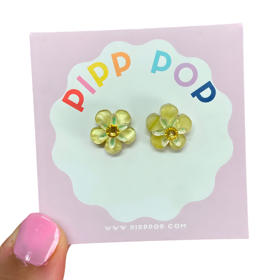 Ellie Flower Studs - 8 Colours Available-Pipp Pop