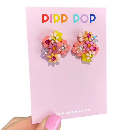 Flower Bouquet Studs - 8 Colours Available-Pipp Pop
