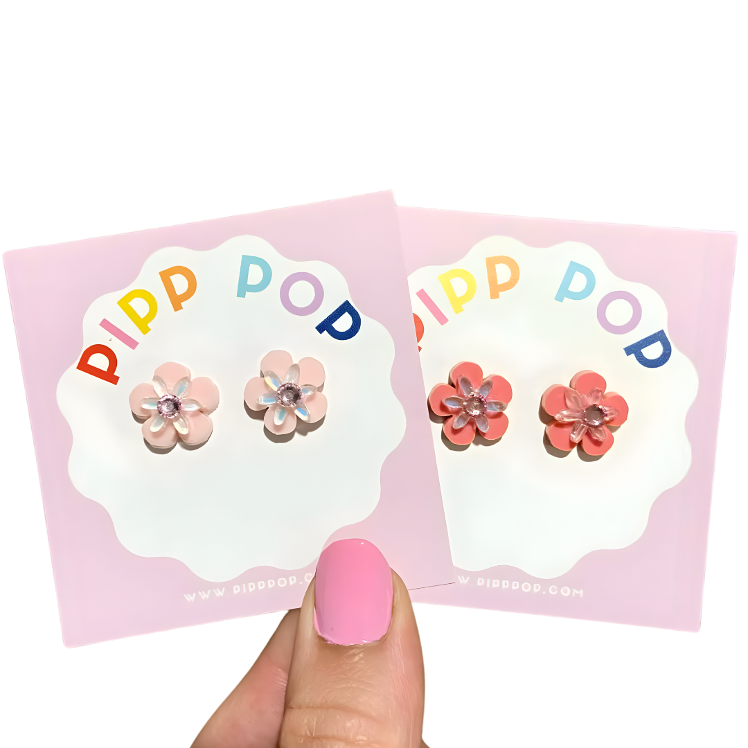 Ellie Flower Studs - 8 Colours Available-Pipp Pop