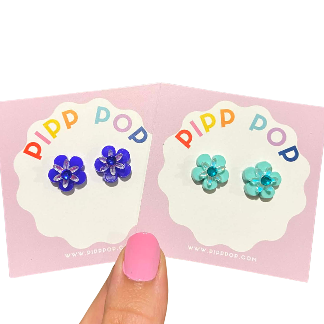 Ellie Flower Studs - 8 Colours Available-Pipp Pop