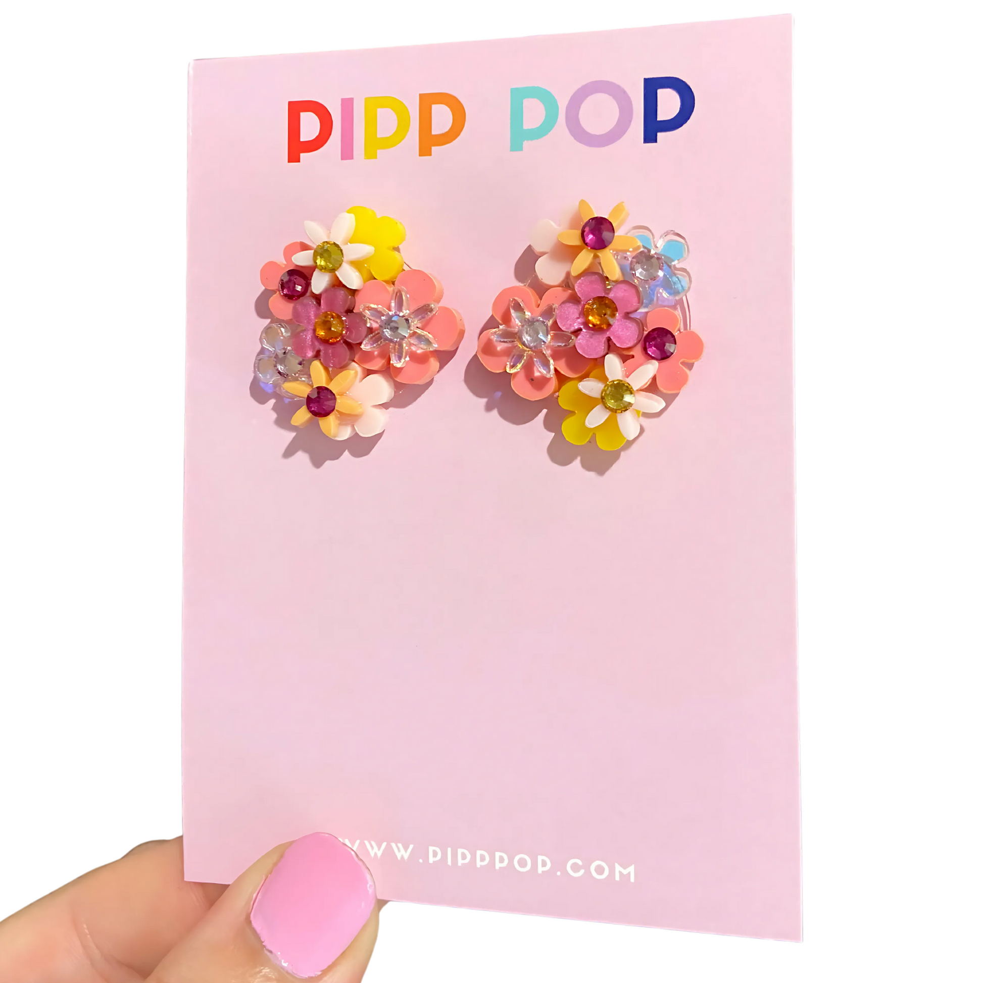 Flower Bouquet Studs - 8 Colours Available-Pipp Pop