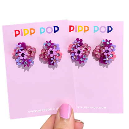Flower Bouquet Studs - 8 Colours Available-Pipp Pop