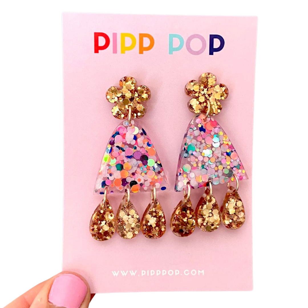 Suzie Glitter Dangles - Confetti - 2 styles available-Pipp Pop