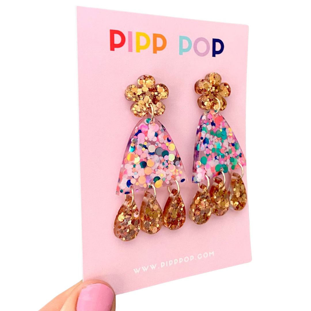 Suzie Glitter Dangles - Confetti - 2 styles available-Pipp Pop