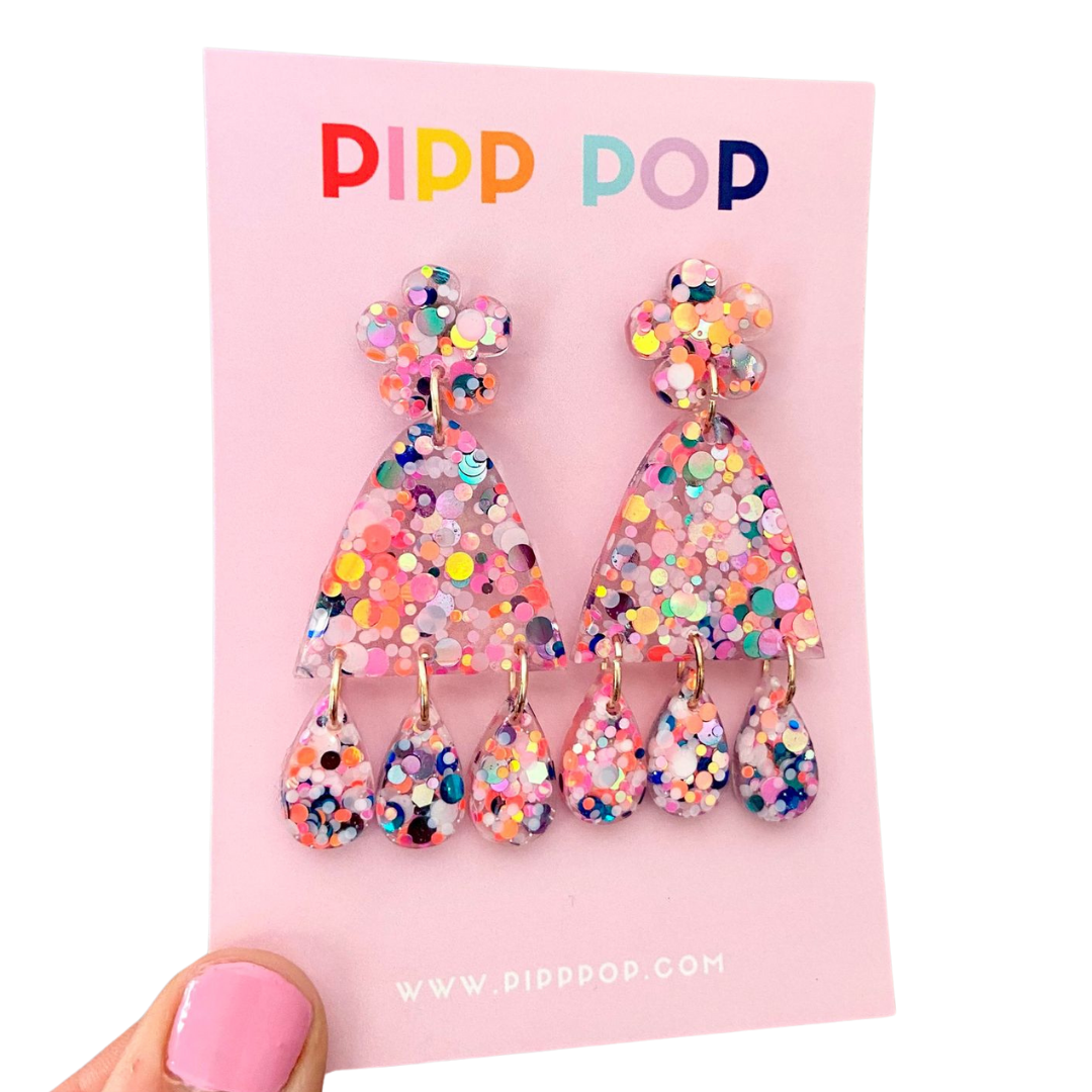 Suzie Glitter Dangles - Confetti - 2 styles available-Pipp Pop