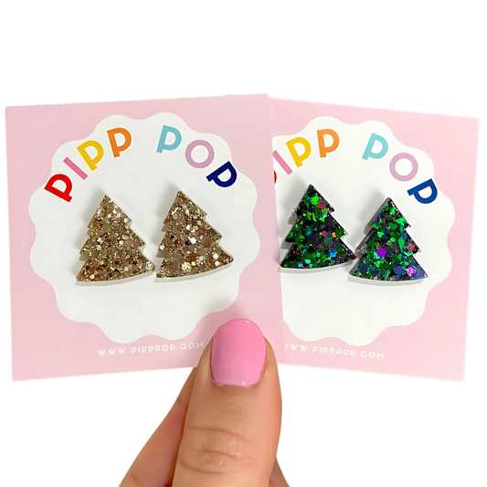 2024 Glitter Christmas Tree Studs - 21 Styles Available-Pipp Pop