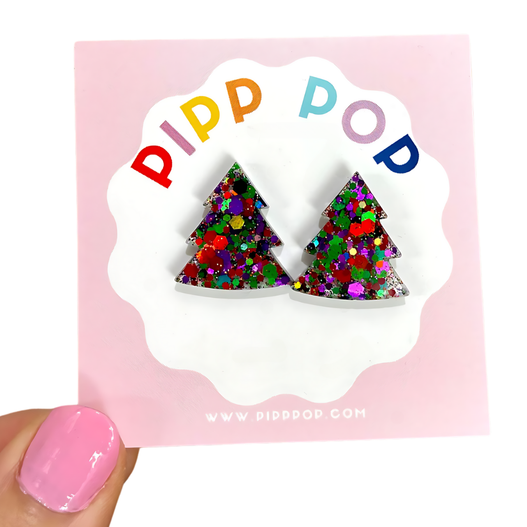 2024 Glitter Christmas Tree Studs - 21 Styles Available-Pipp Pop