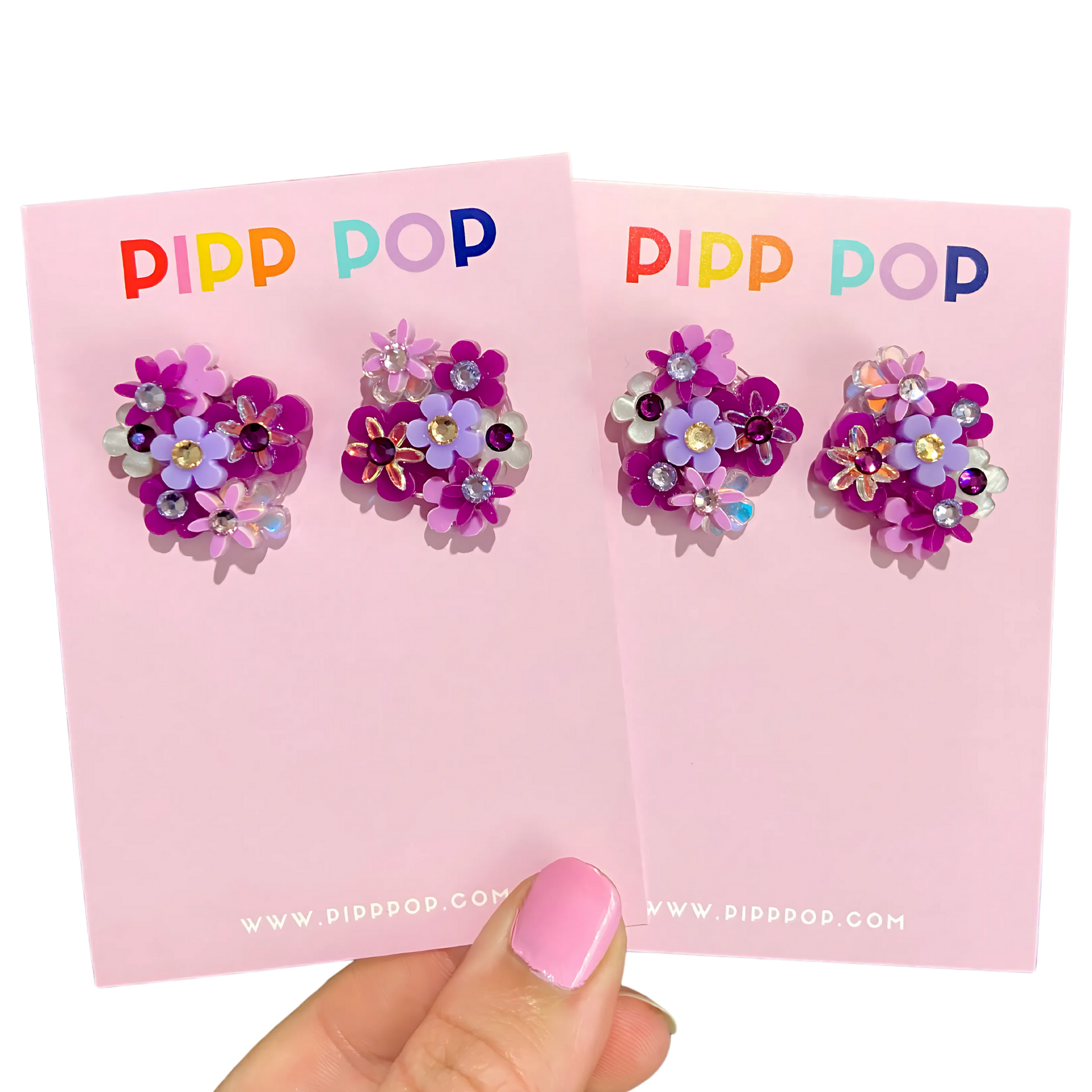 Flower Bouquet Studs - 8 Colours Available-Pipp Pop