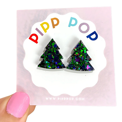 2024 Glitter Christmas Tree Studs - 21 Styles Available-Pipp Pop