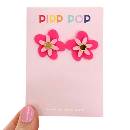 Jessie Flower Studs - 10 Colours Available-Pipp Pop