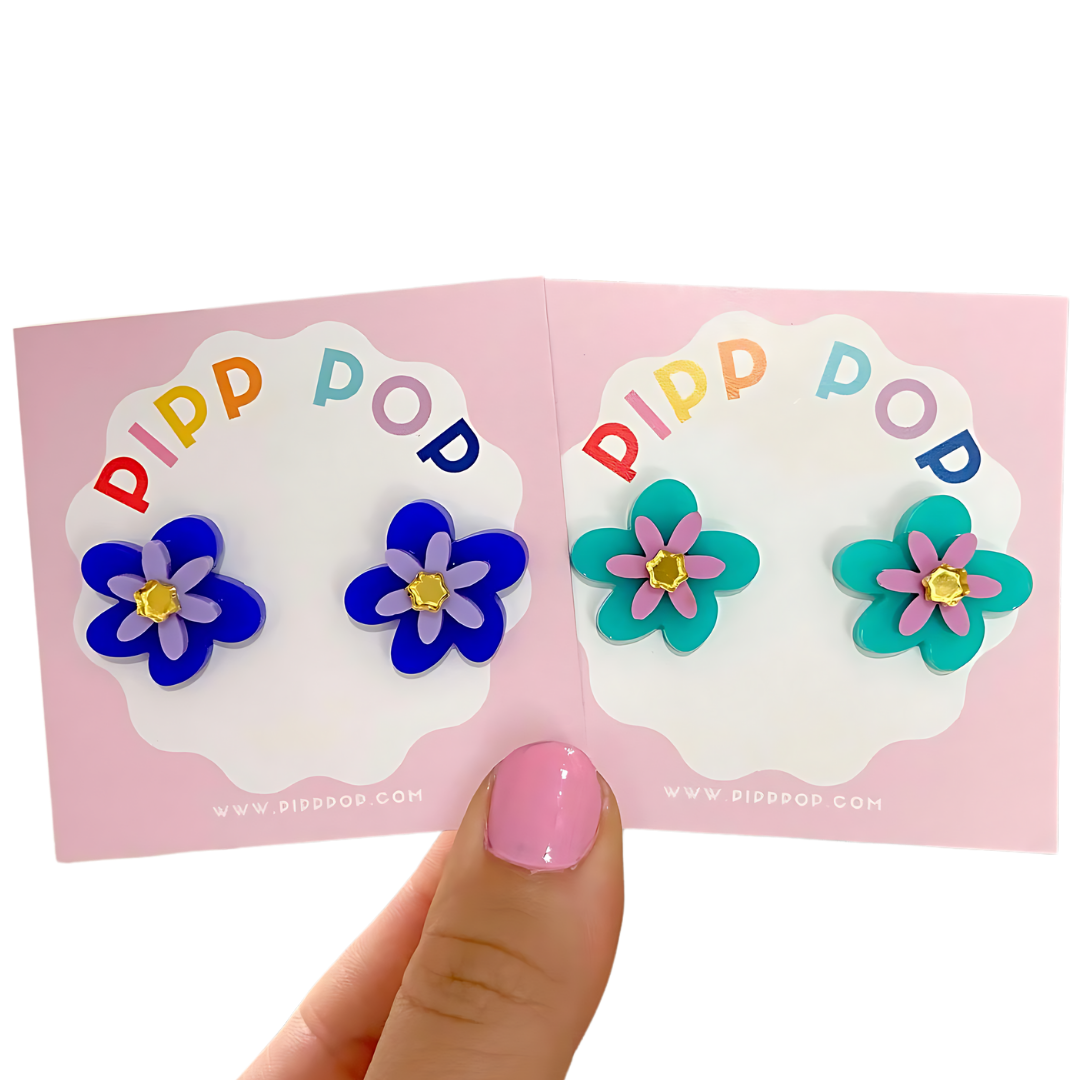 Mini Jessie Flower Studs - 10 Colours Available-Pipp Pop