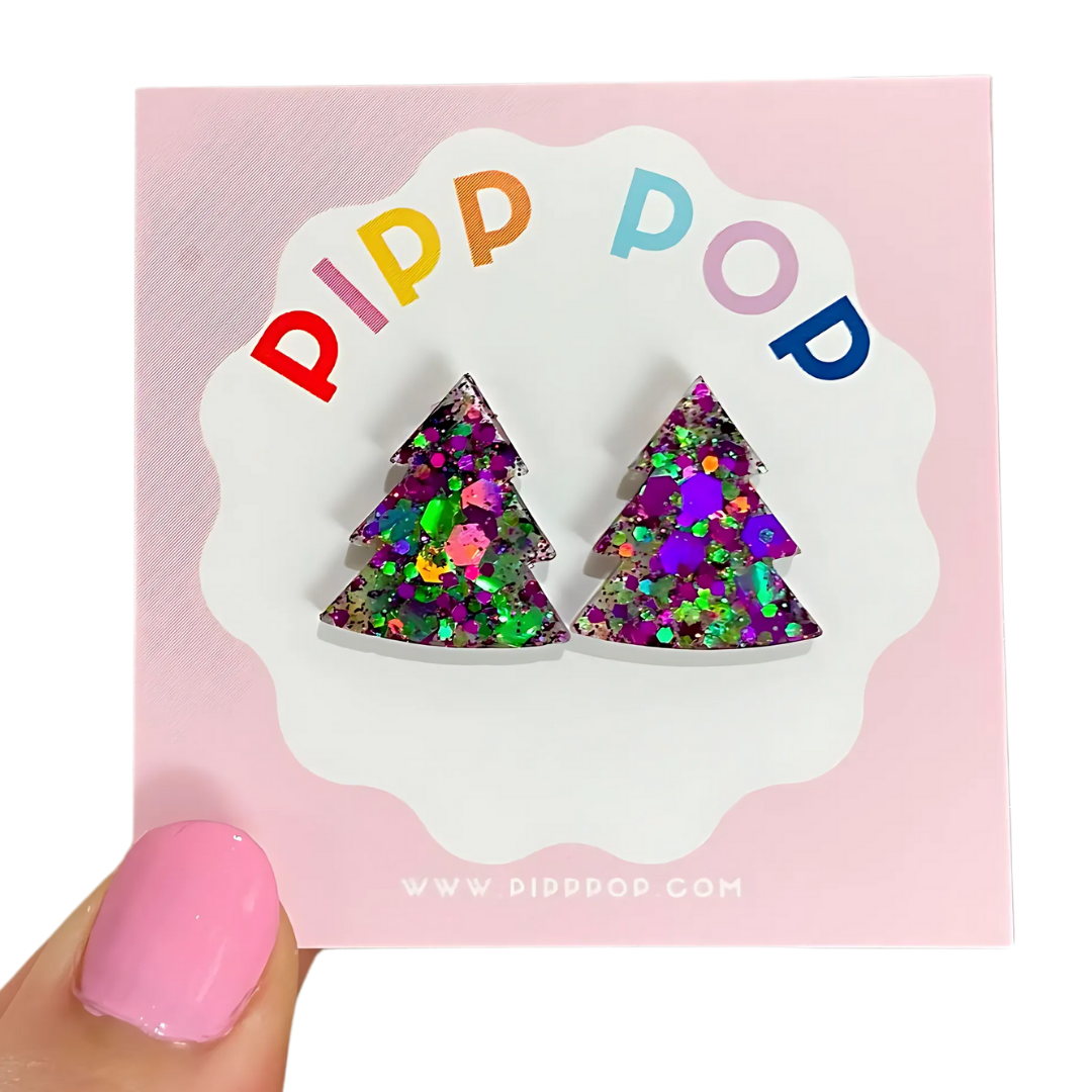 2024 Glitter Christmas Tree Studs - 21 Styles Available-Pipp Pop