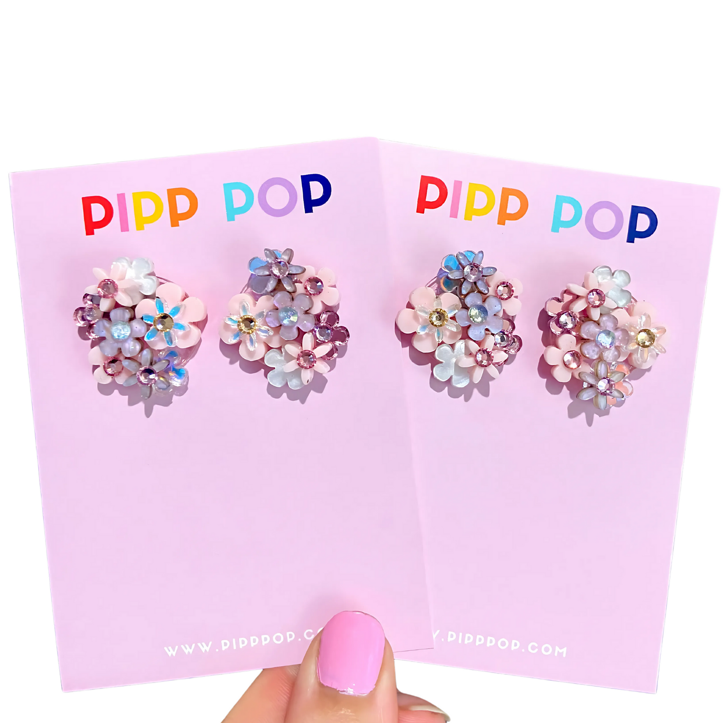 Flower Bouquet Studs - 8 Colours Available-Pipp Pop