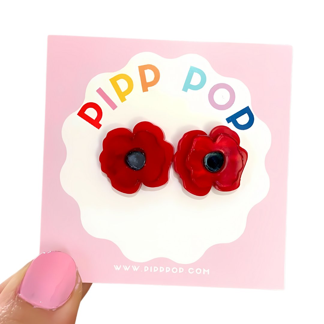 Pip's Poppy Studs - 3 Colours Available-Pipp Pop