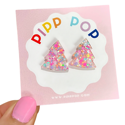 2024 Glitter Christmas Tree Studs - 21 Styles Available-Pipp Pop