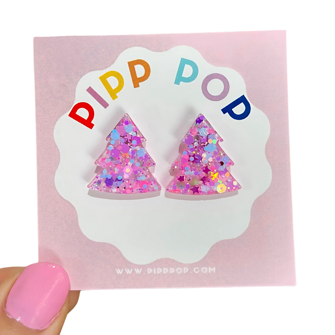 2024 Glitter Christmas Tree Studs - 21 Styles Available-Pipp Pop