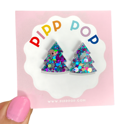 2024 Glitter Christmas Tree Studs - 21 Styles Available-Pipp Pop