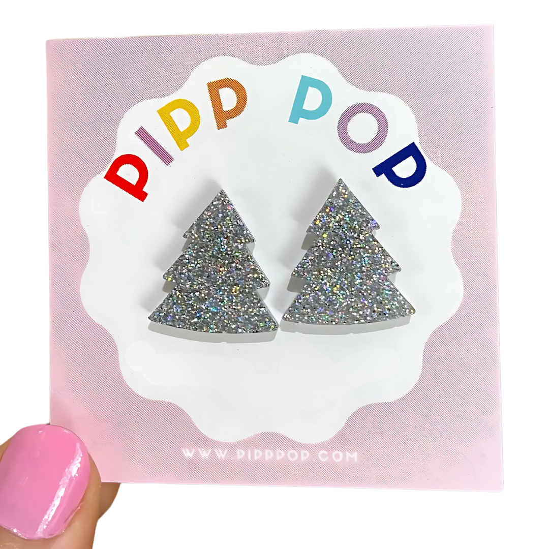 2024 Glitter Christmas Tree Studs - 21 Styles Available-Pipp Pop